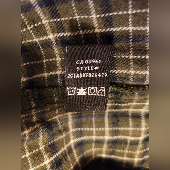 Dakota men's small green plaid flannel western long sleeve button-down shirt - Picture 5 of 6